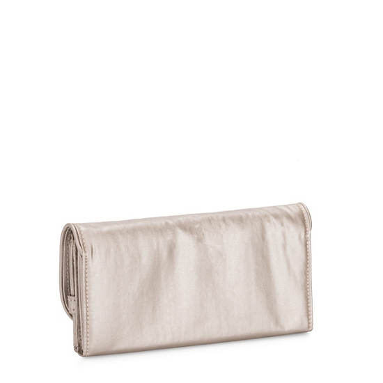 Kipling Money Land Metallic Snap Wallet Portefeuille Beige | België 1038MQ